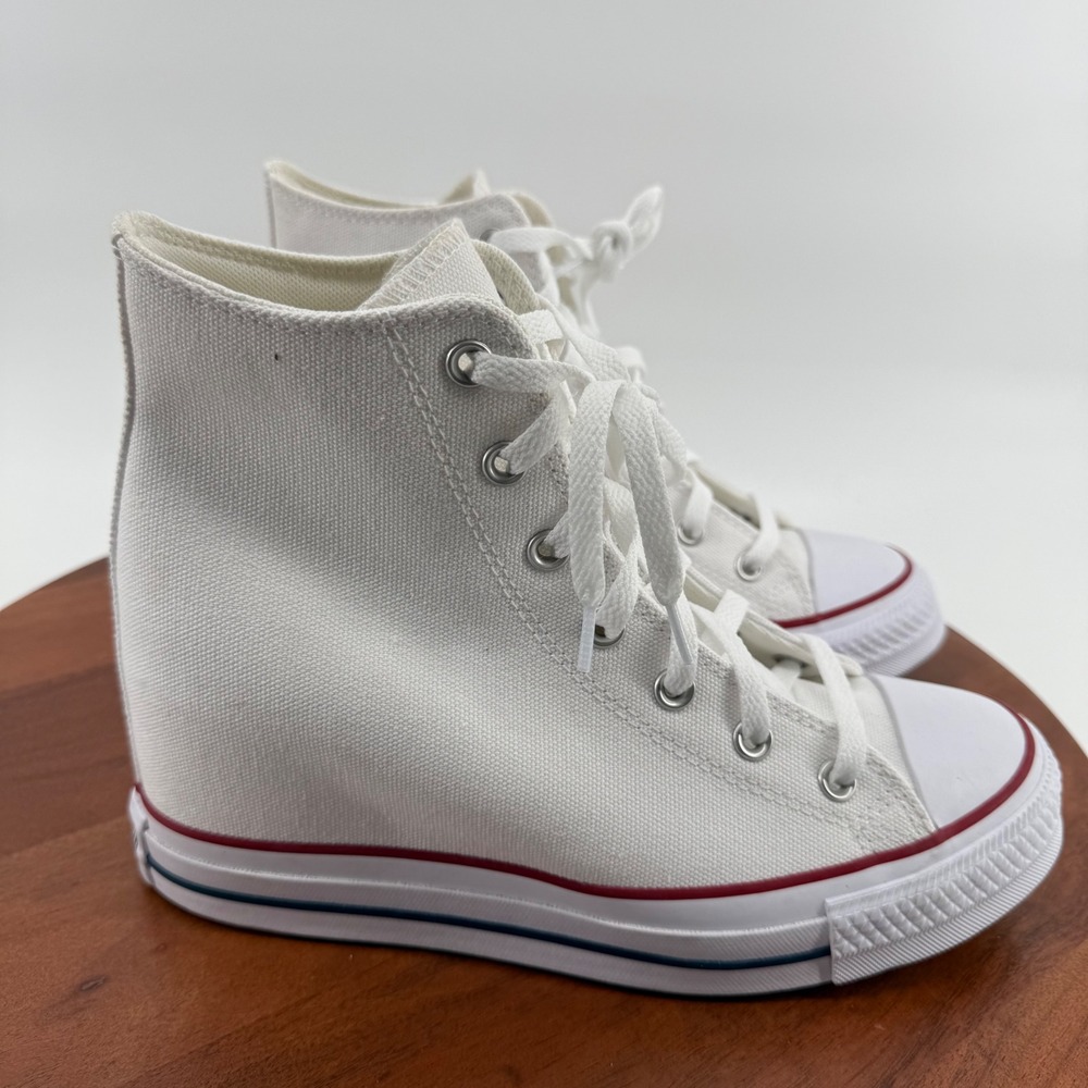 Converse Chuck Taylor All Star Lux Hidden Wedge White Canvas Womens 10 A11908C